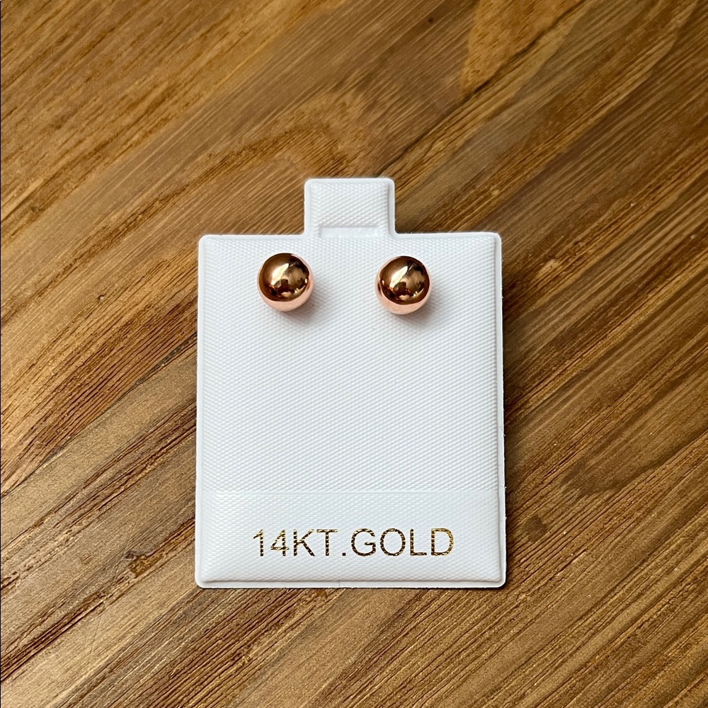 Authentic 14KT Rose Gold Ball Earrings